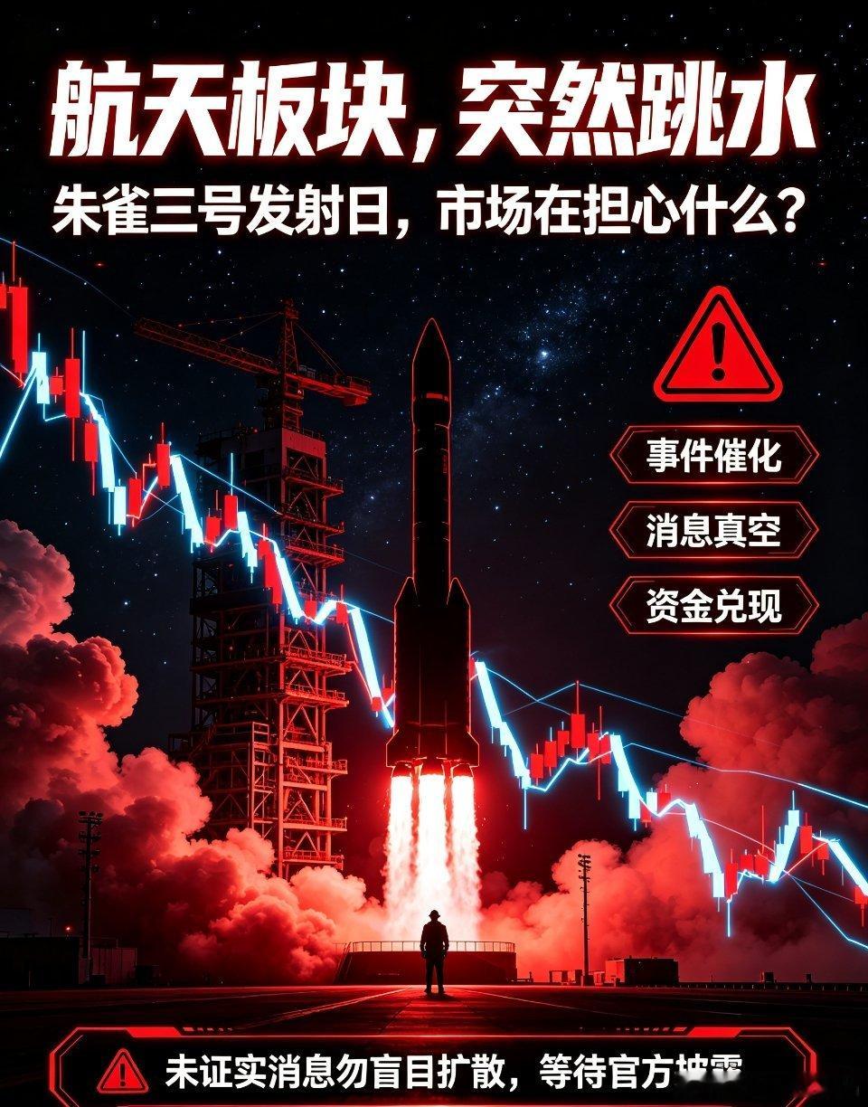 商业航天板块全线大跌，朱雀三号发射日为何盘面走弱今日商业航天板块出现全线大跌，而