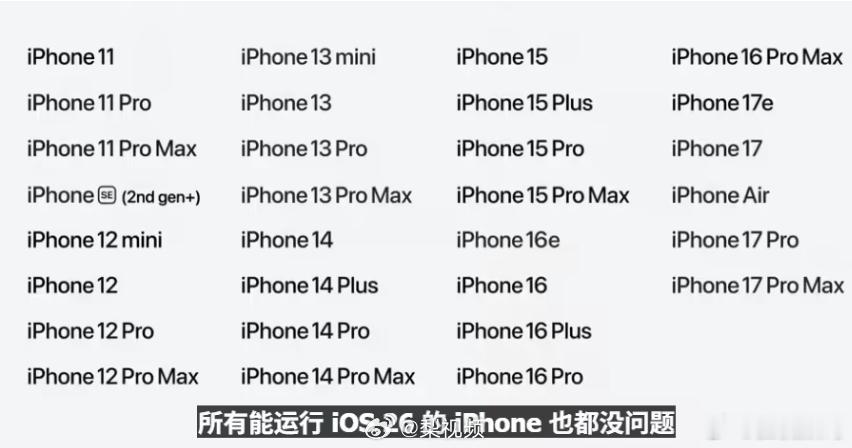 iOS27适配机型公布 我是真没想到iPhone 11竟然也能升级，而且苹果还说