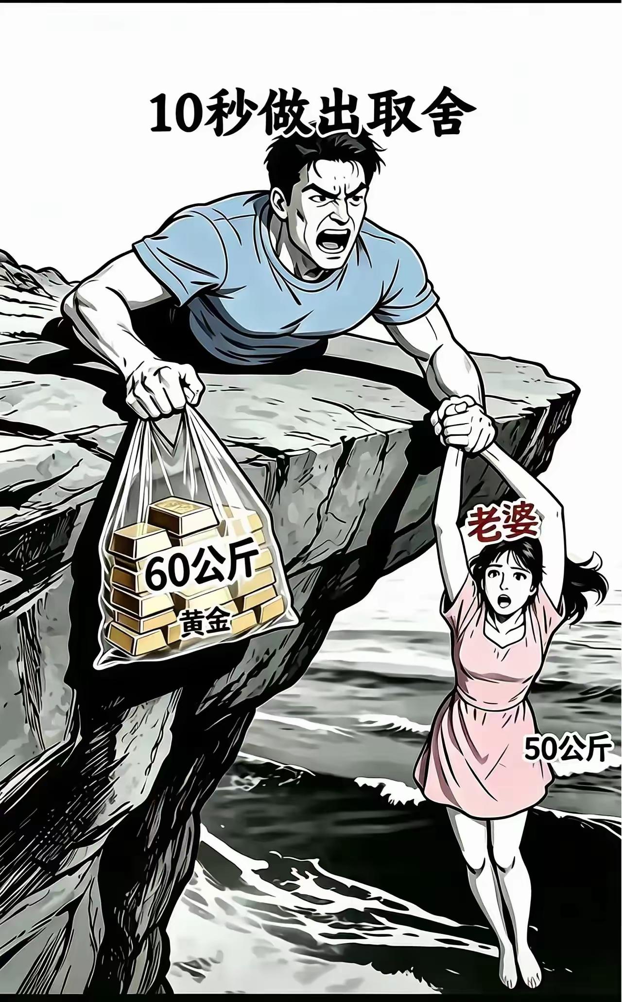 让我选择的话，我一分钟都不带犹豫的，但凡我犹豫一秒，那就是对60公斤黄金的极度不