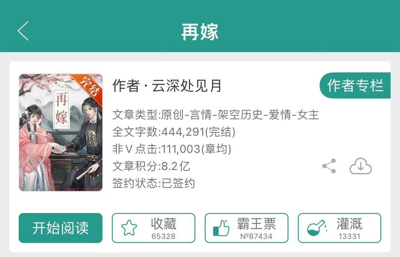小说推荐：《再嫁》 作者:云深处见月简评：聪慧飒爽贵女vs温柔霸气王爷，宅斗，二