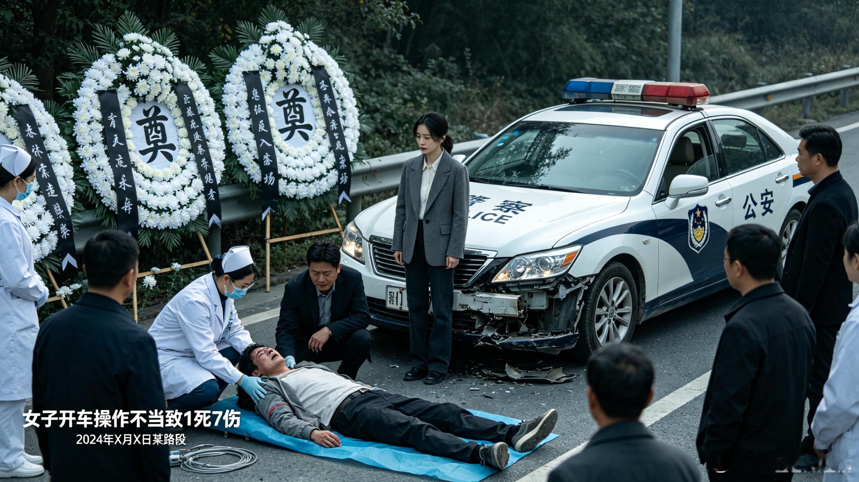女子开车操作不当致丧事现场1死7伤 6月15日，江苏南通如东县一村庄发生惨烈车祸