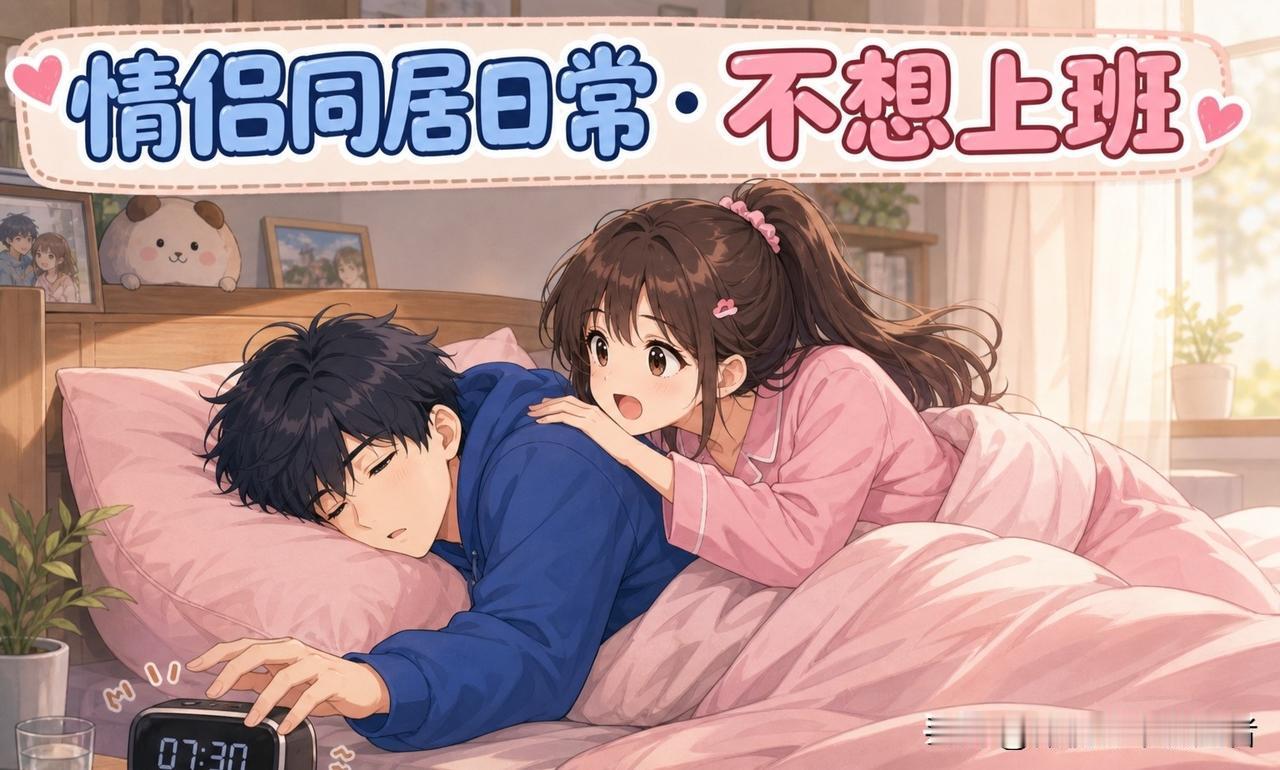 趣味漫画：每天早上她醒来第一句话是：“我不想上班。”我说：“我也是。”然后我俩一