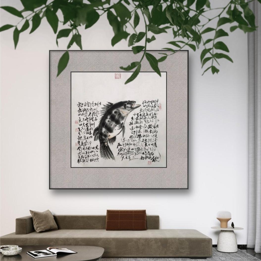 鳜鱼（贵余）
背微黄腹面白
褐斑块杂斑点
雌颌圆雄尖长
雌腹肥雄鲜艳
雌阴绿雄微