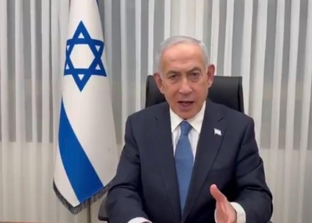 在特朗普宣布可能与伊朗进行和平谈判后，以色列总理内塔尼亚胡今天首次发表声明：
