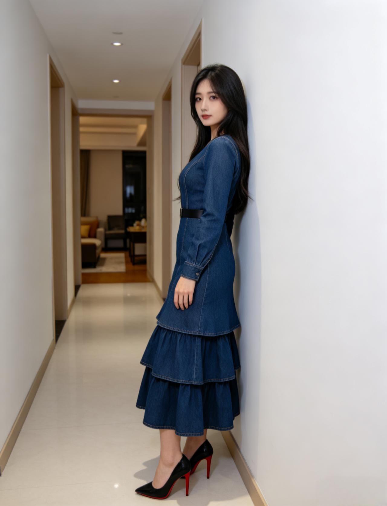 有气质的穿搭如何打造?
跟我一起度假吧！
穿这身牛仔质感的连衣裙怎么样？