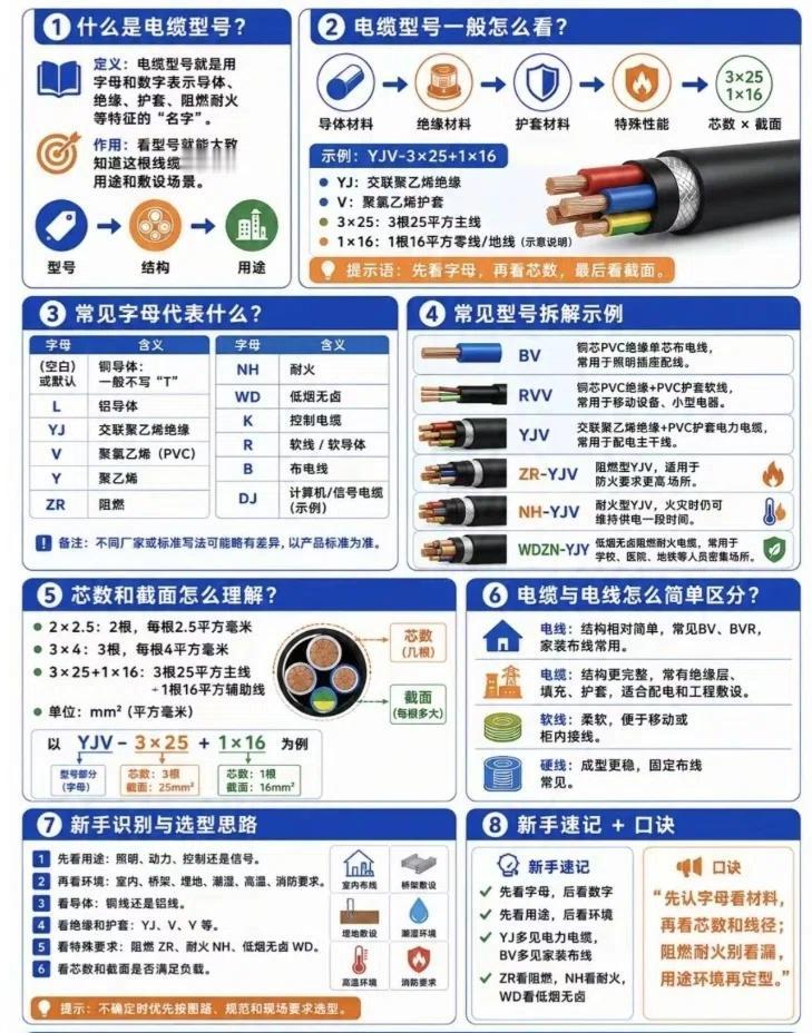 缆型号像“天书”？老电工：看懂这几点，选型不求人
看到材料单上写着“WDZN-Y