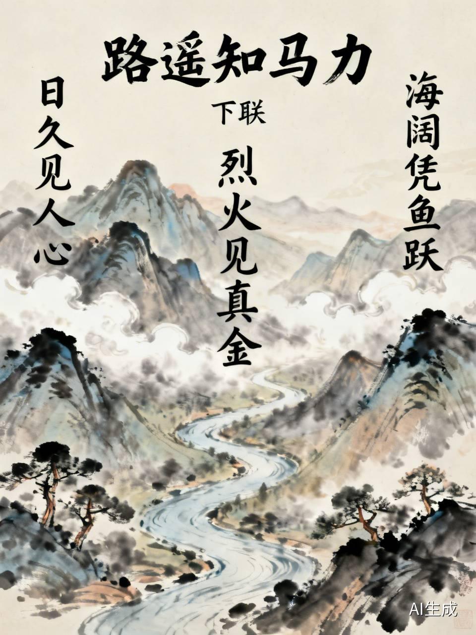 “路遥知马力”这上联挺妙，有种历经时间考验的感觉。要说下联，经典的“日久见人心”