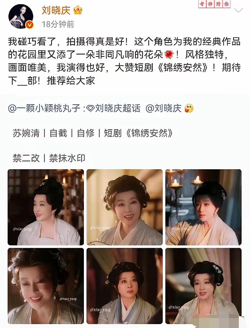 刘晓庆这是回应网友的质疑了吗？
颇有王婆卖瓜子自卖自夸的架势！
到底是哪些人在看