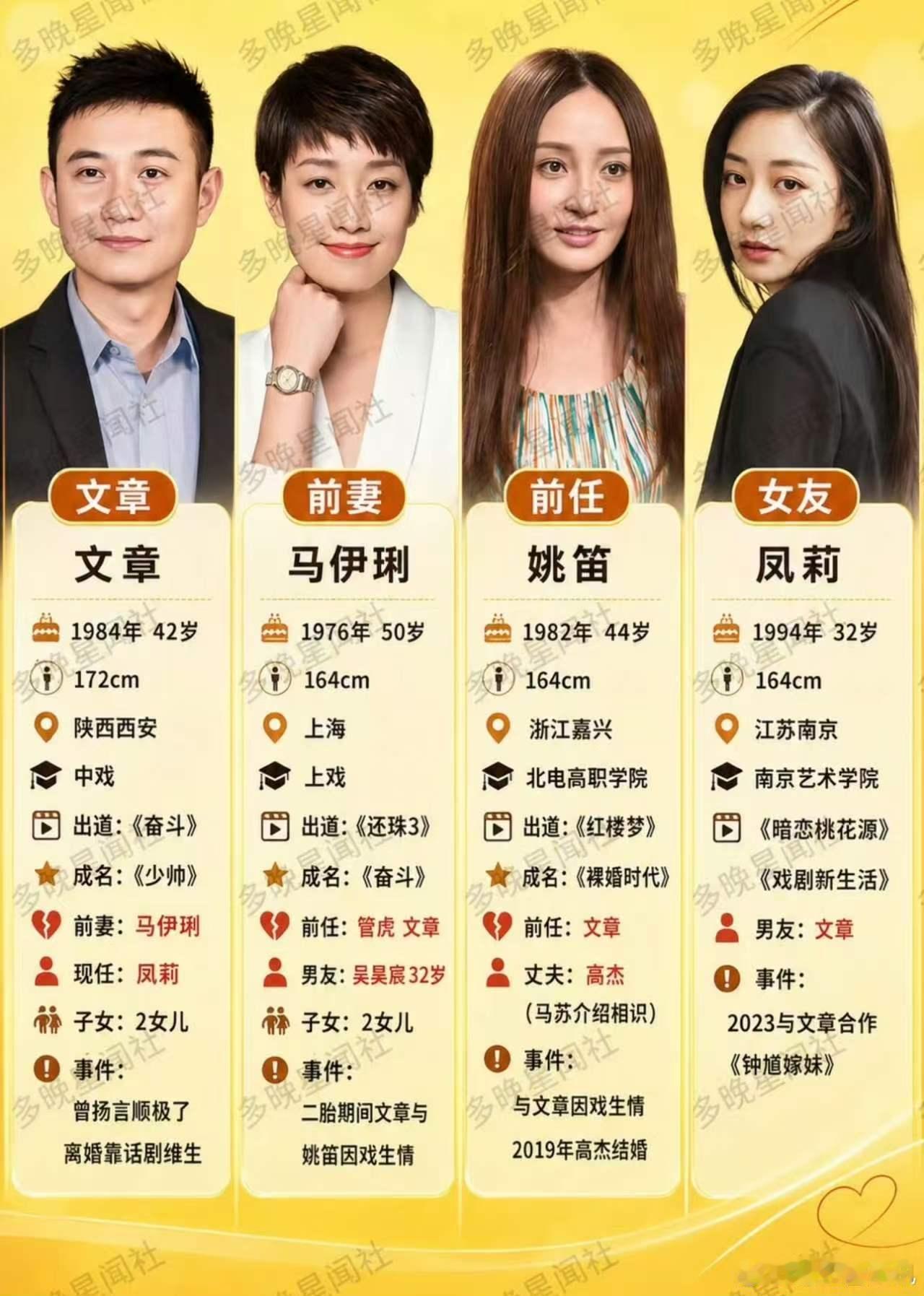 文章三段感情对象都是江浙沪美女 马伊琍文章离婚7年了 突然发现文章三段感情的对象