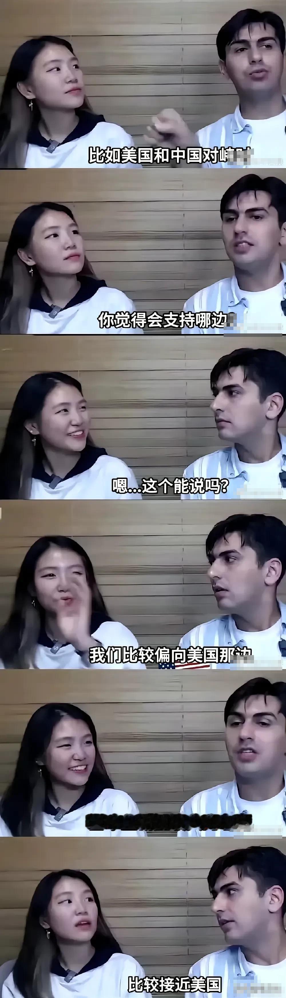 在一档节目当中，有人问新加坡华裔，当美国和中国对峙时，新加坡人会支持谁？
 
新