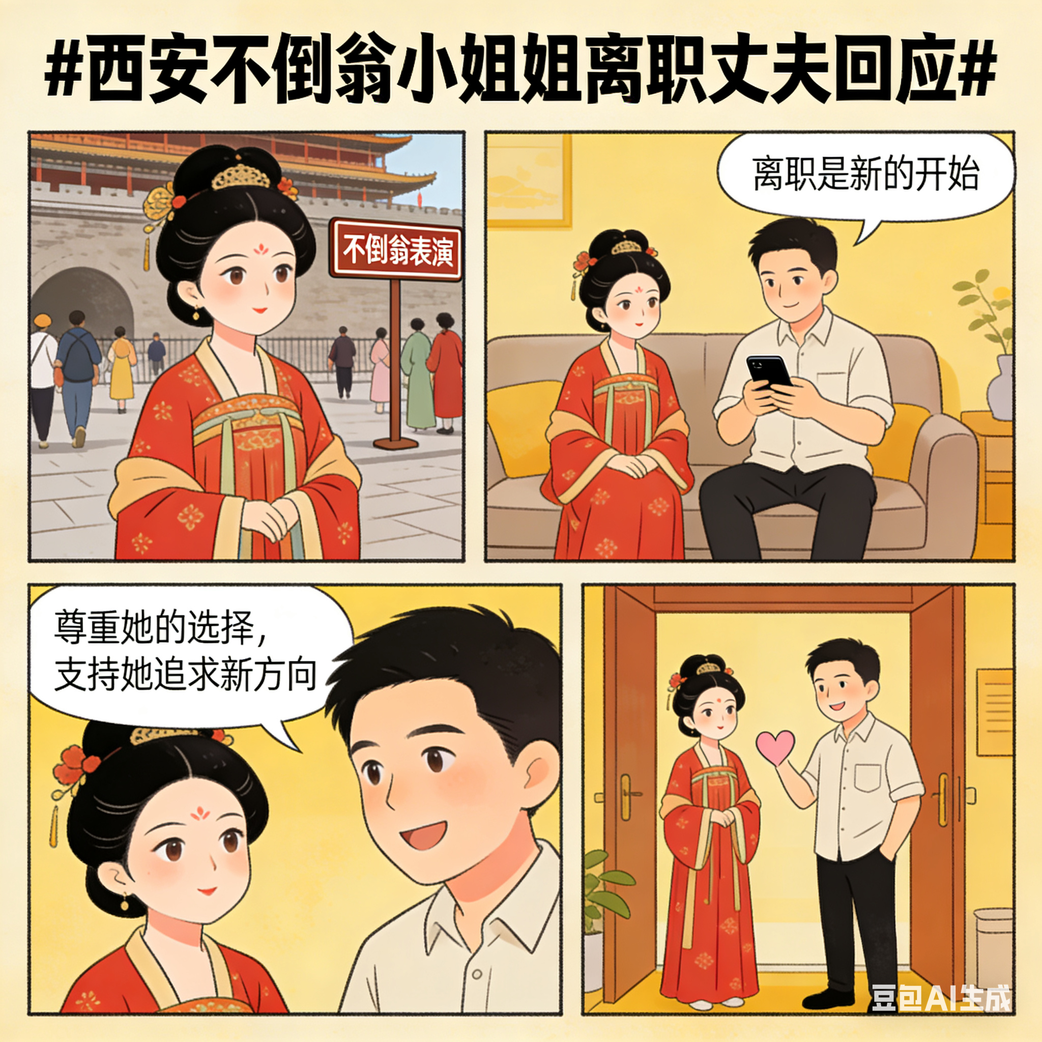 西安不倒翁小姐姐离职丈夫回应 说白了，不倒翁只是一份工作而已，在同个环境待久了想