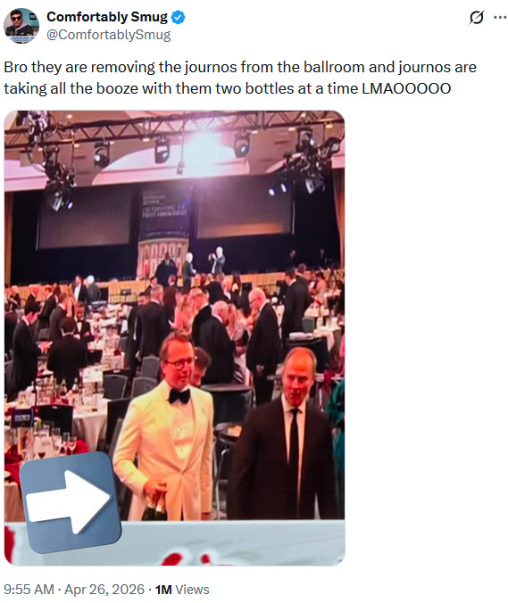 白宫记者协会晚宴枪击案：顺走两瓶红酒的，是乌克兰驻美大使？