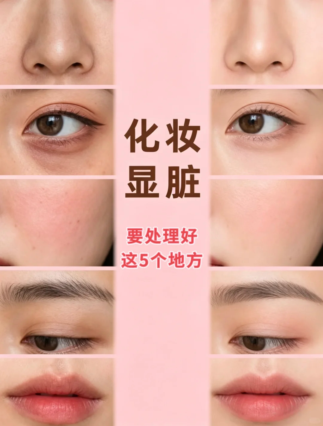 拯救妆面显脏的5个方法❗夏一秒上妆 注意这几个关键位置，整张脸不会显灰、脏、累、