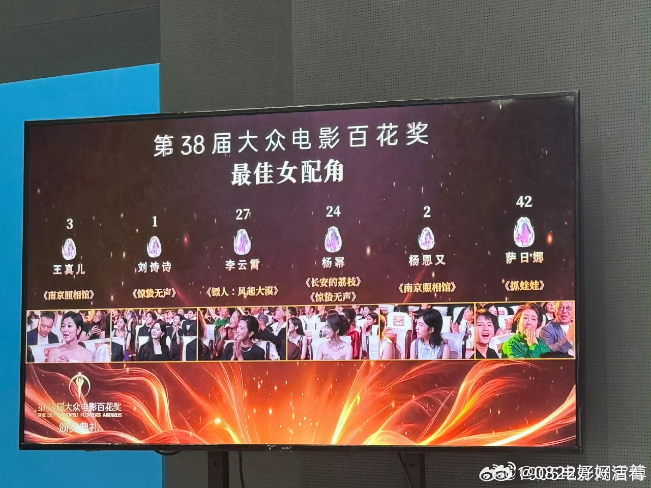 百花奖闭幕式别怕虽然都没有得奖但胜在票数也可以缠绵一辈子了恭喜萨日娜百花奖最佳女