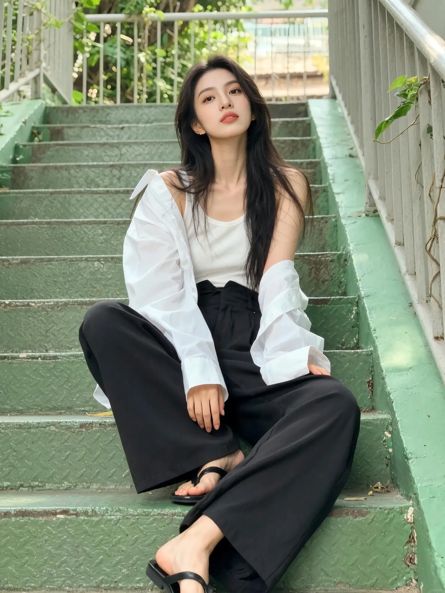 AI清冷楼梯照 随变ai随便玩 ai创作 用ai创作打开春天 随变一拍都很夯