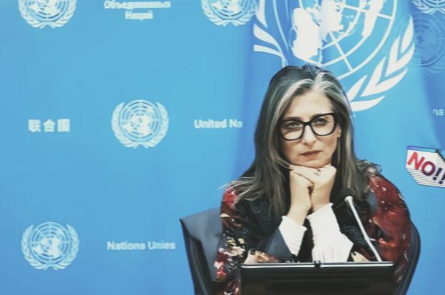 联合国里，终于来了个狠人。

一个叫阿尔巴内塞的女人，当着全世界的面，把一份报告