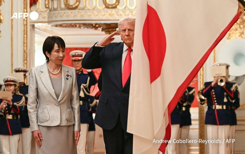 🔻法新社照片。🔻6特朗普1分钟内两次无视高市早苗特朗普略过日本国旗热点现场海