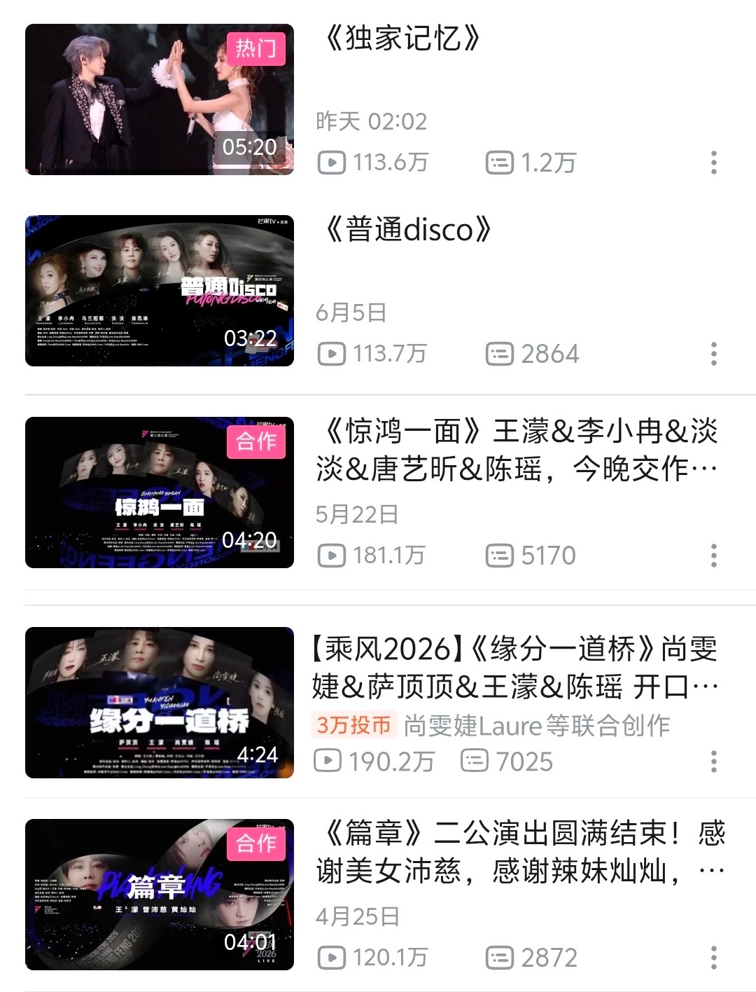 王濛陈凯琳独家记忆播放破100w五公个喜前三个人账号舞台数据看看1️⃣曾沛慈百万