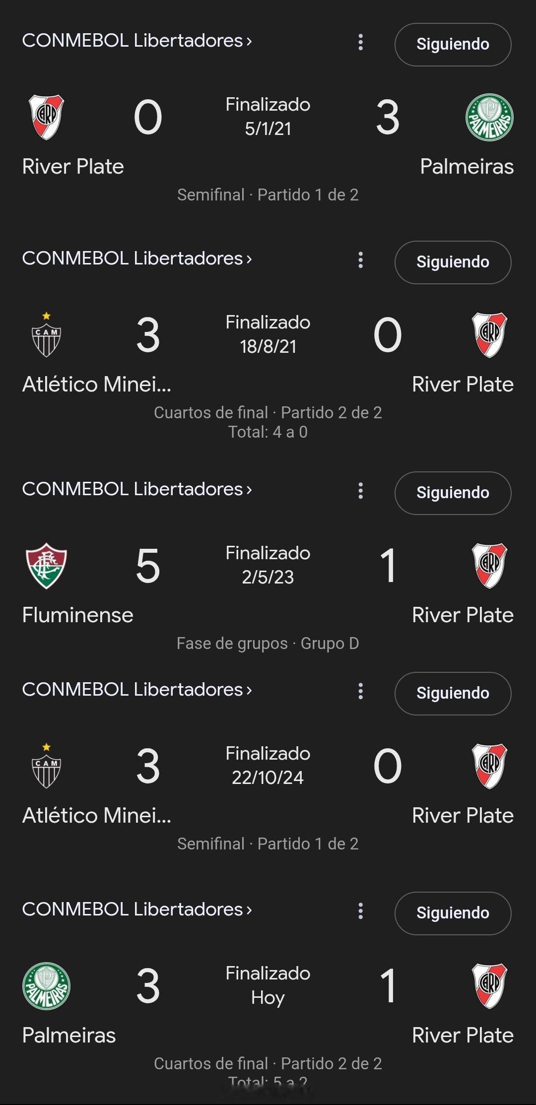 南美解放者杯 河床这几年都栽在巴西人手里[无聊]帕尔梅拉斯、米内罗竞技、弗鲁米嫩