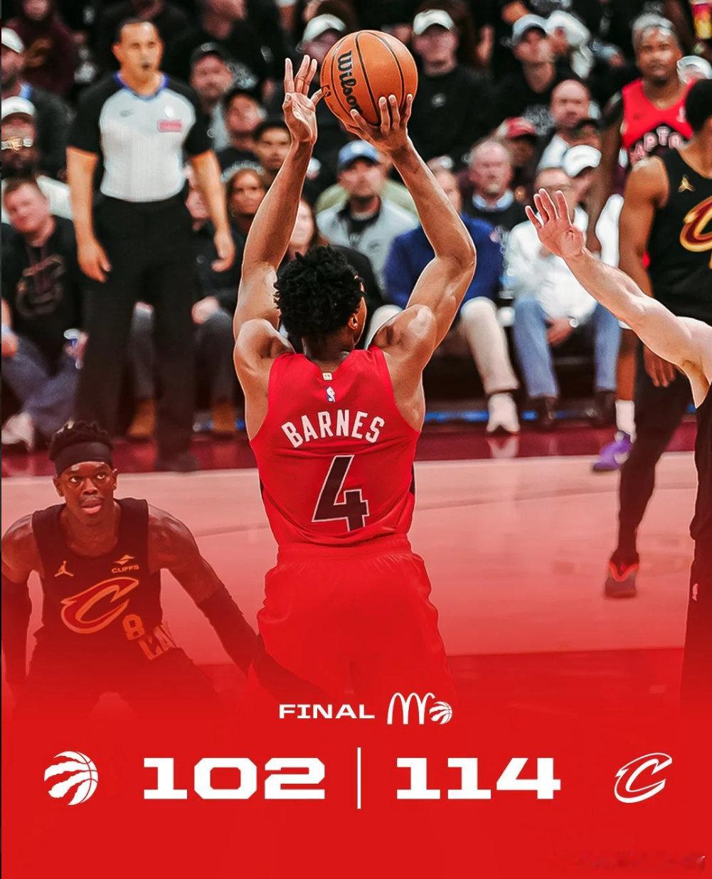 猛龙官方：我们的队员战斗到了最后一刻，对他们只有敬佩今日的NBA季后赛，骑士主场
