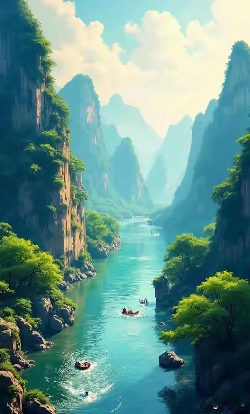 上联：千峰竞秀披云翠
下联：万水汇聚浪涛天