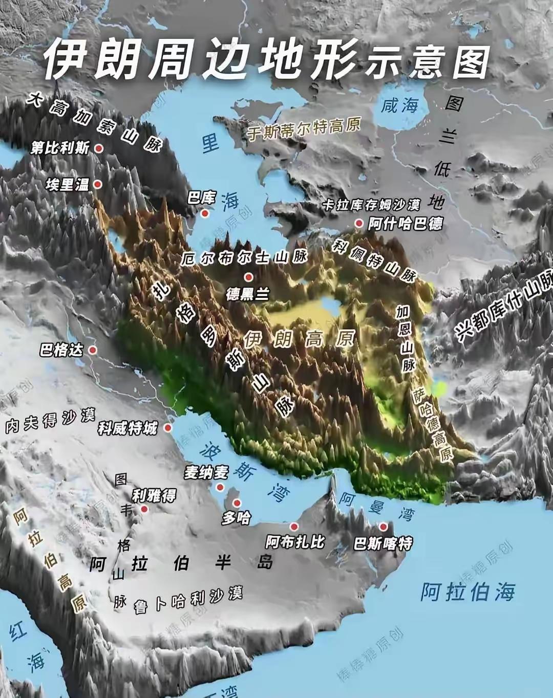 伊朗，160多万平方公里，是阿富汗国土面积三倍多，地形比阿富汗更复杂;人口900