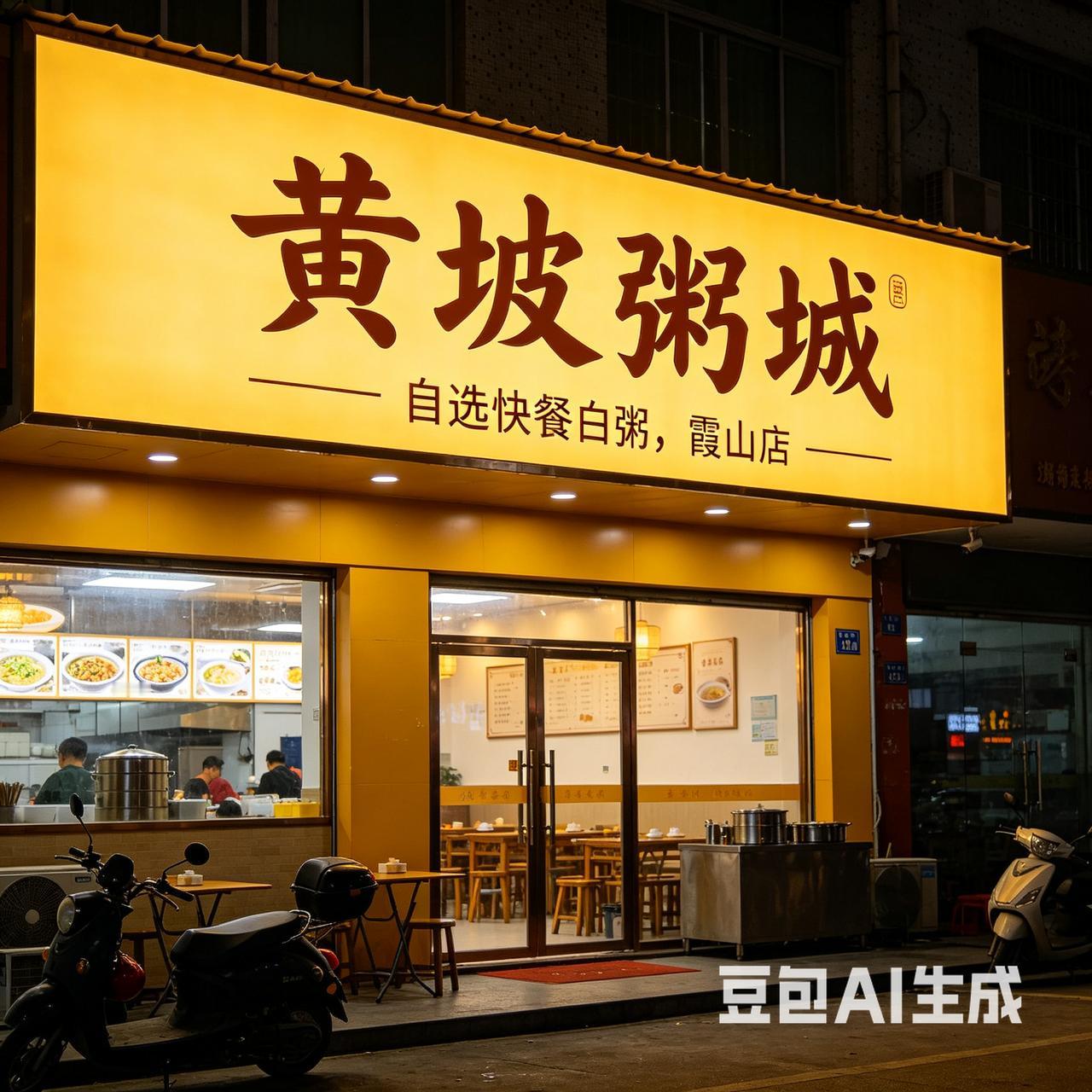 黄坡粥城，吃粥来黄坡吃碗粥配一碟辣瓜肉丸，蒜头菜尾