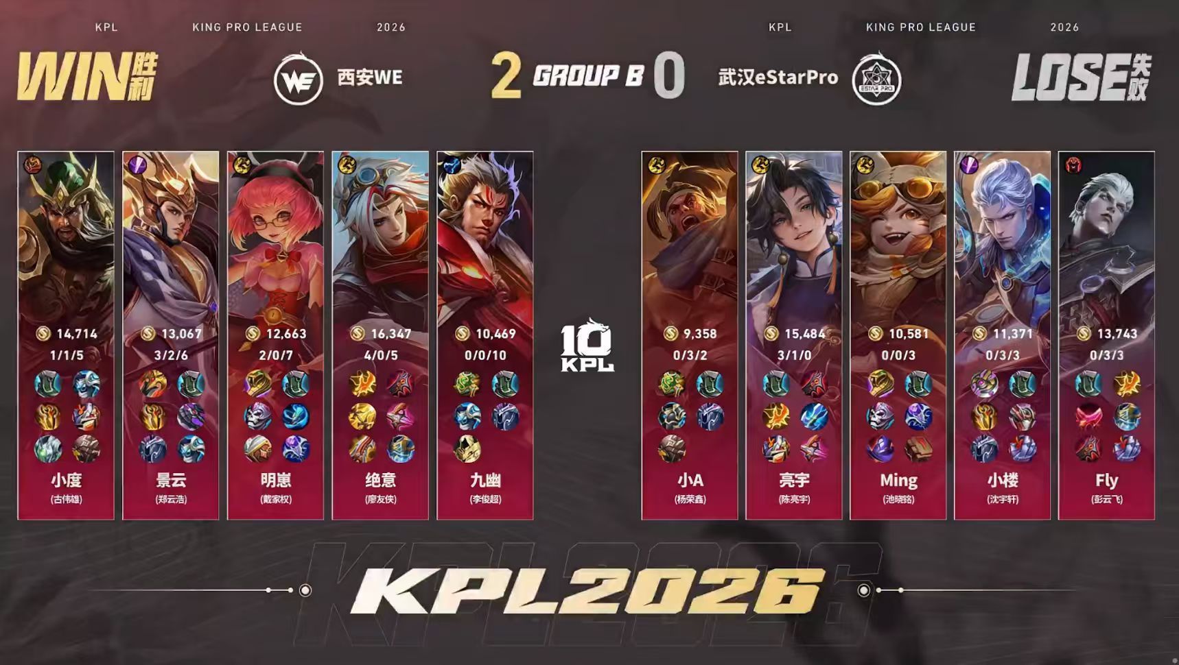 WE对战eStar【西安WE 2:0 武汉eStarPro】拿下第二局比赛！MV