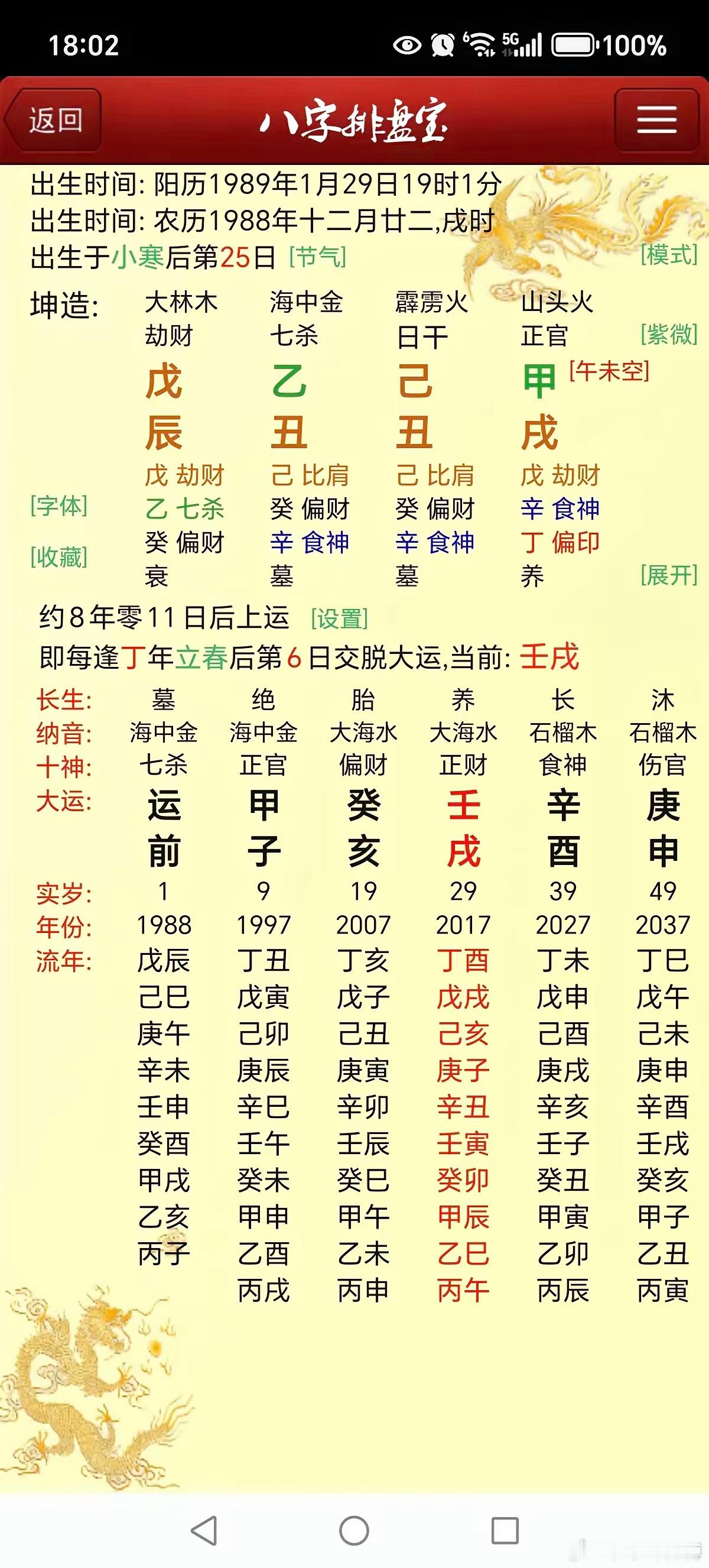 辰、戌、丑、未四大财库不冲不不富。命主大专毕业后服装企业做销售11年有对象，13