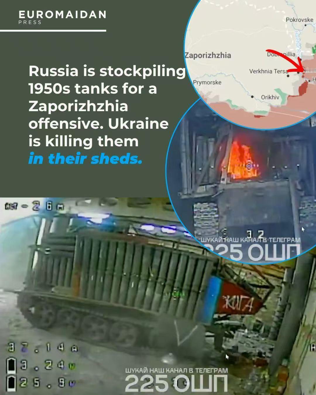 俄军南线大规模强攻扎波罗热！   冷战老装备批量启封，T-55 坦克再度现身前线