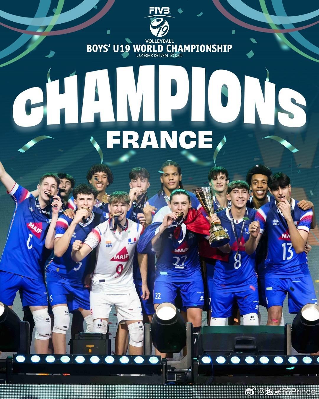⚔️ U19男排世锦赛落下帷幕，前三名被欧洲组团包揽，法国、波兰、西班牙分别取得