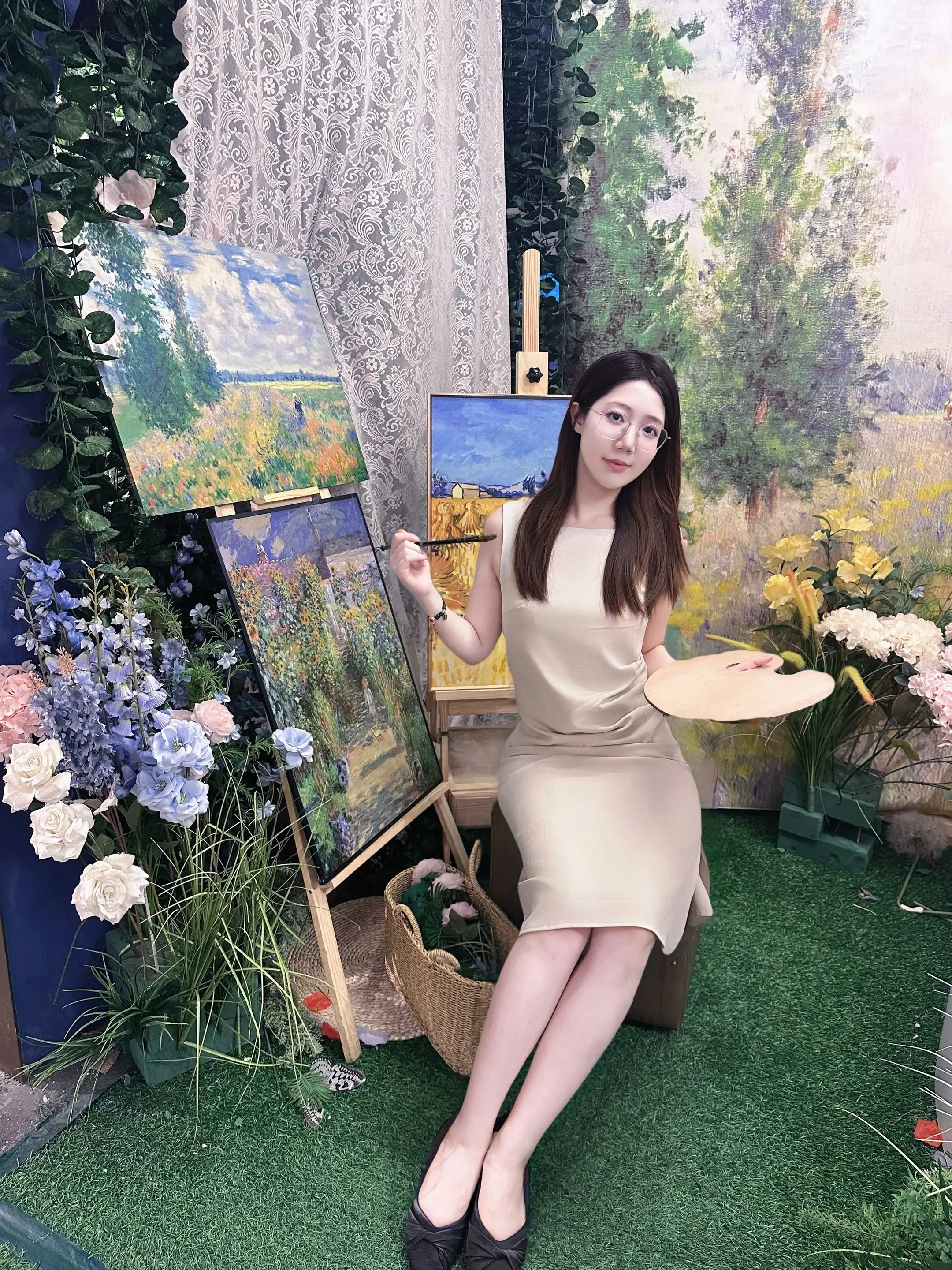 论fancy还得看上海 灵动蓝色许愿池 可以diy的油画🖼️下午茶 ...