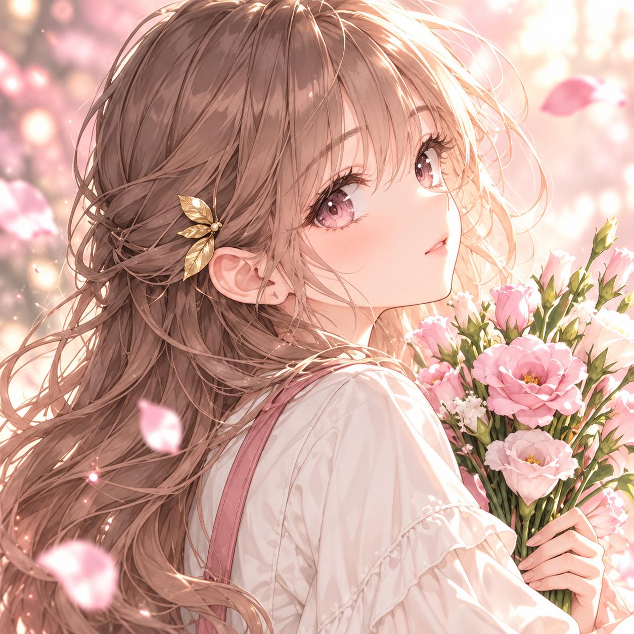 动漫头像｜🌸 暖粉配金，甜得很轻动漫头像女生头像 ​​​