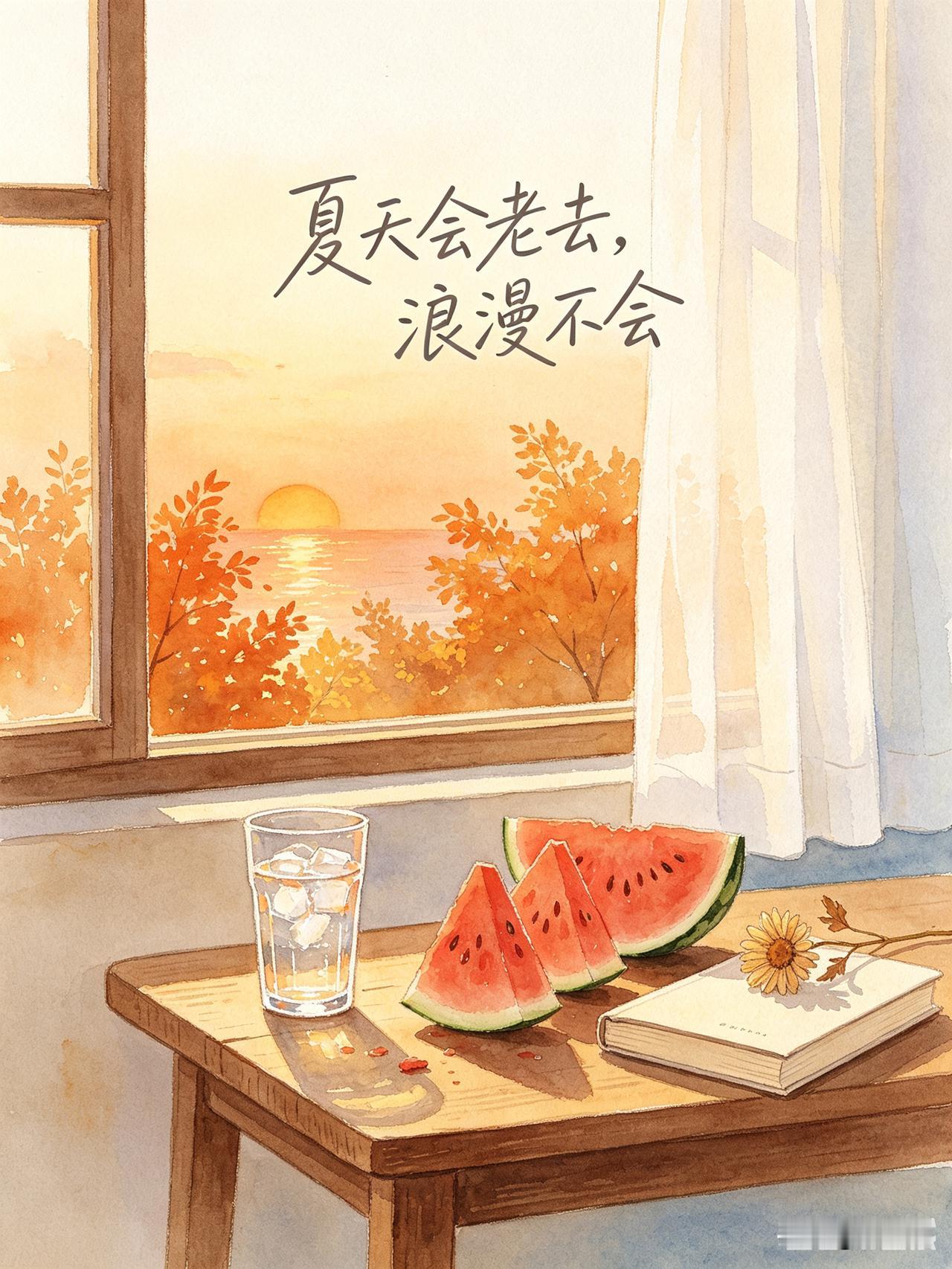 简短氛围感
 

蝉鸣盛夏，晚风温柔
西瓜汽水，落日悠长
认真记录夏日每一帧美好