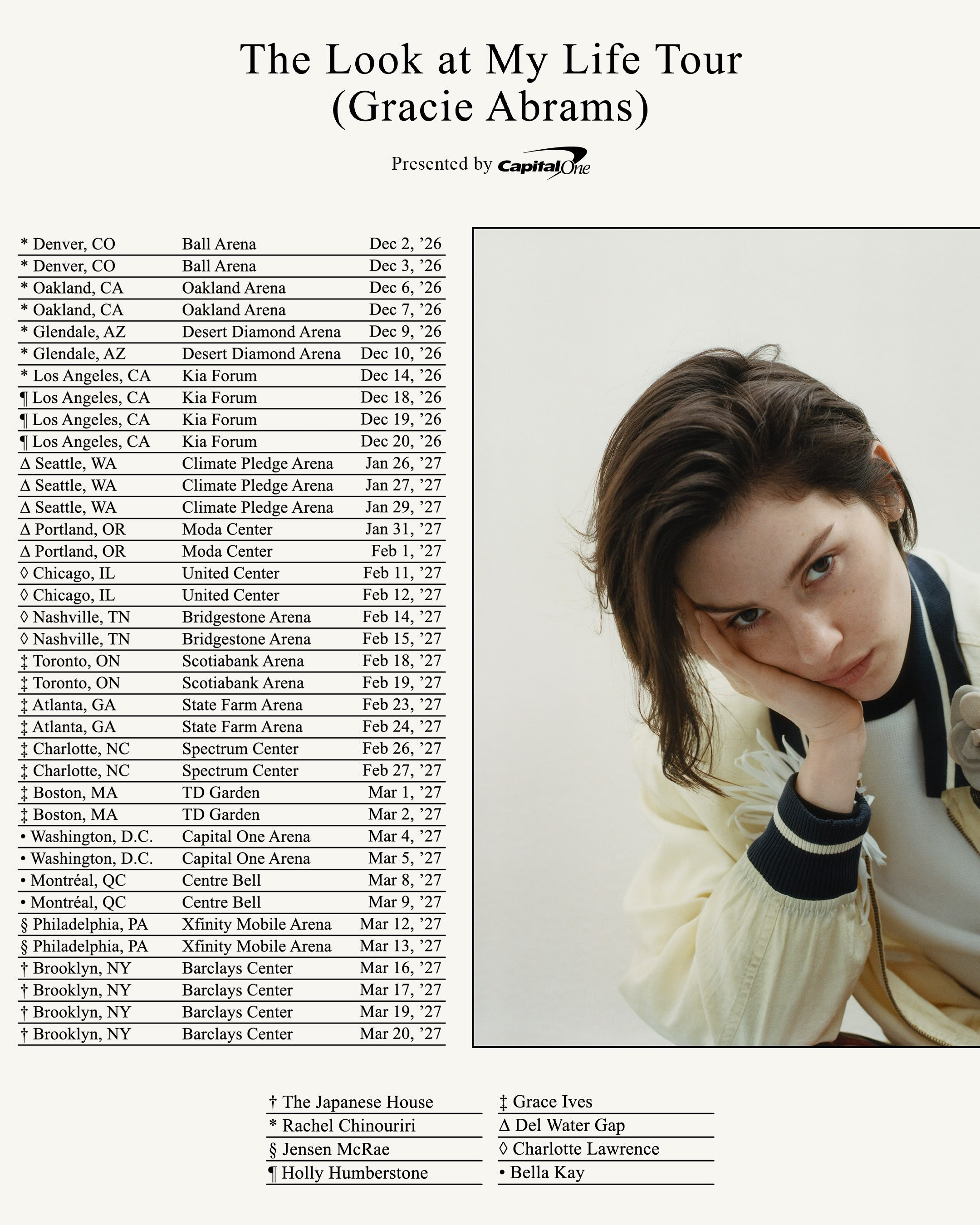 Gracie Abrams 官宣最新巡演『The Look at My Life