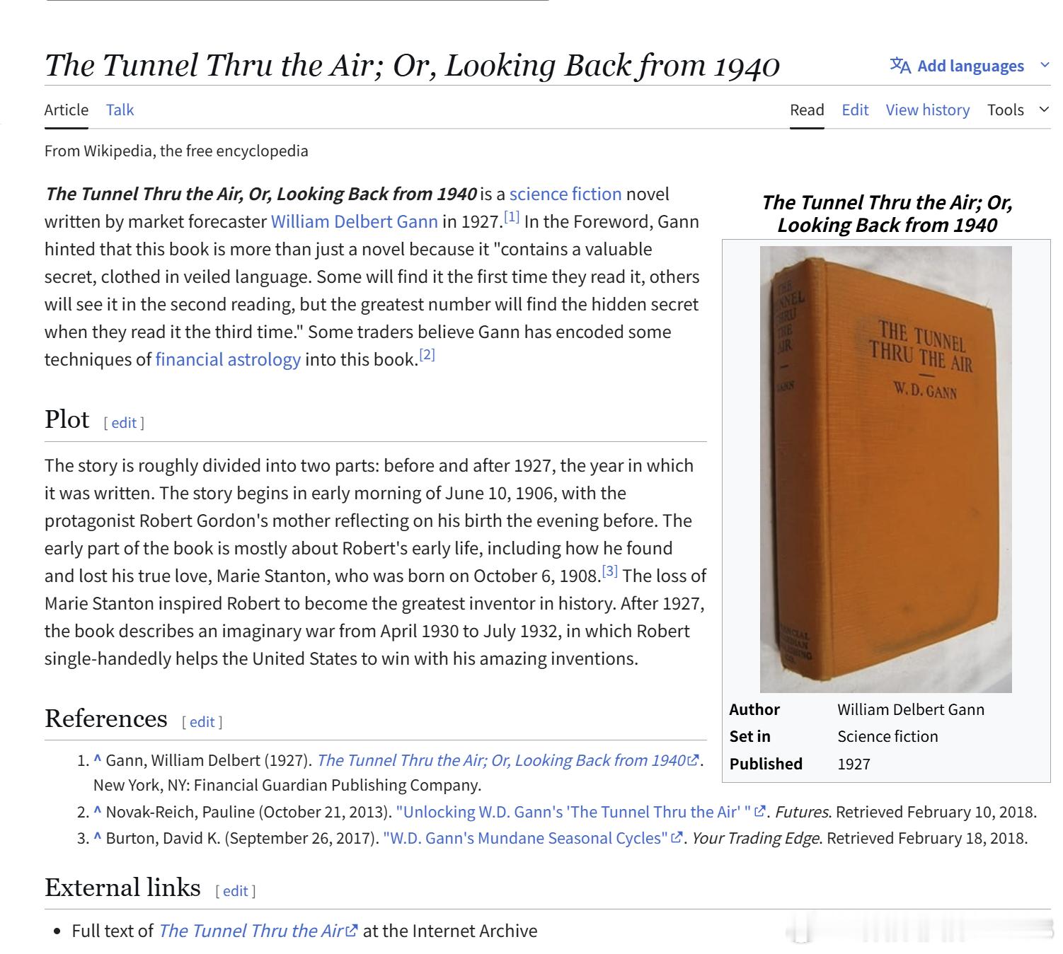 穿越空气的隧道：或从1940年回望 