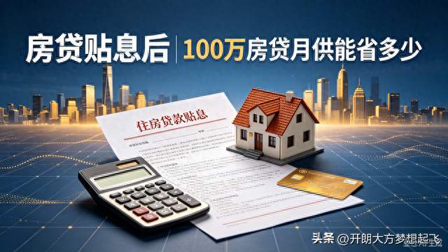 房贷贴息落地！贷100万，每个月究竟能省多少钱