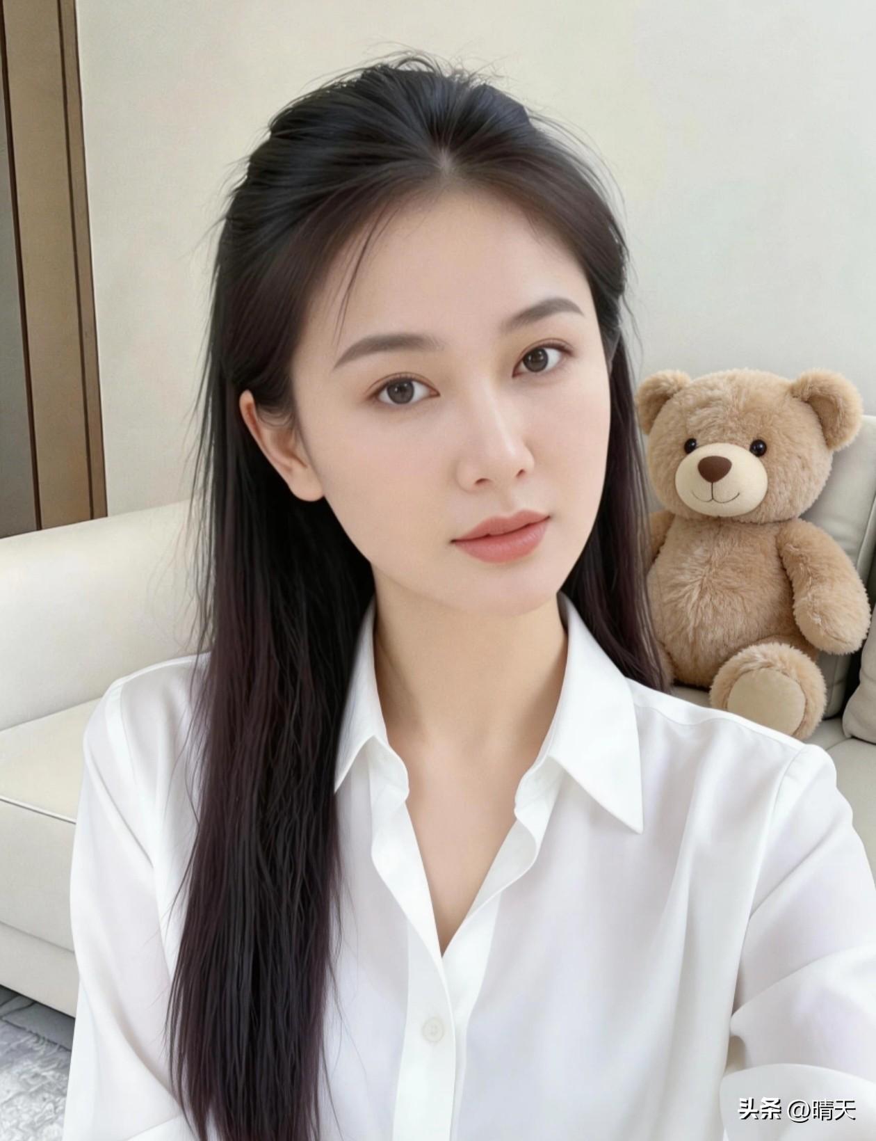 喜欢穿白色的衬衫，特别的喜欢。