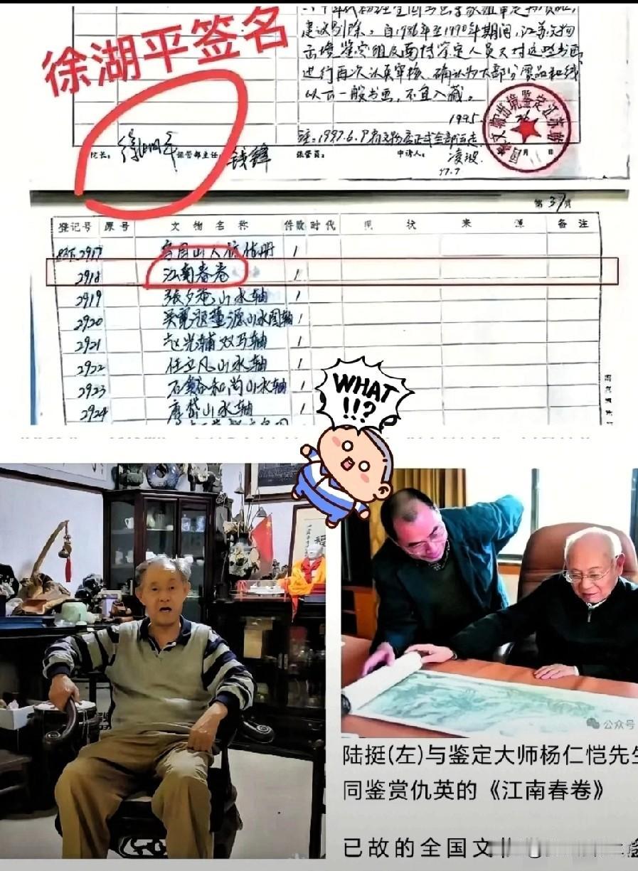 这事儿真是越扒越有意思，

前南京博物院院长徐湖平，80多岁了突然跳出来发声明，
