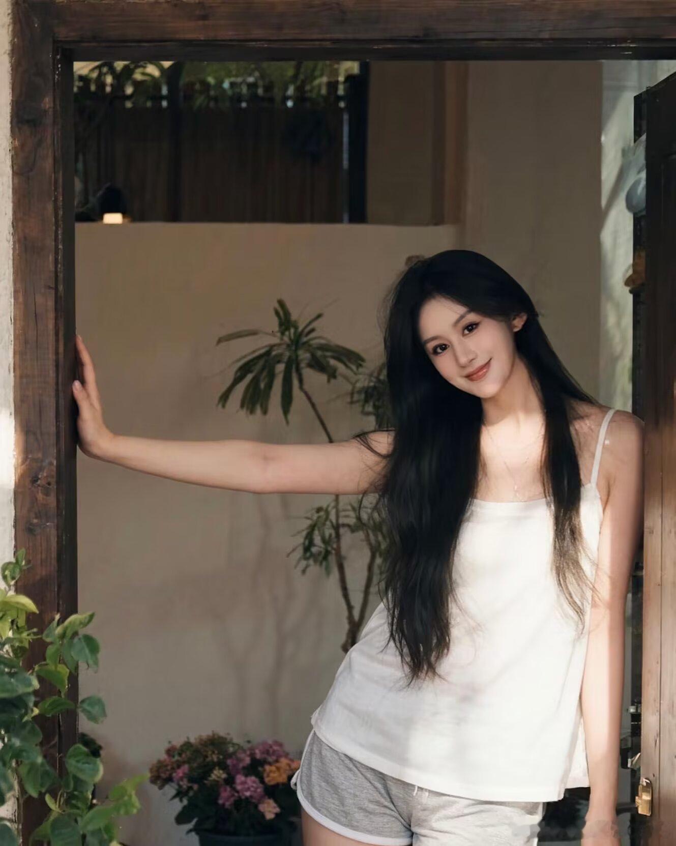 美女 簪花少女 