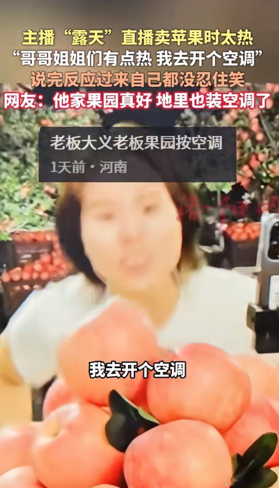 主播用果园背景卖货却说去开个空调没想到一句“开空调”直接让绿幕直播现了原形！ 主