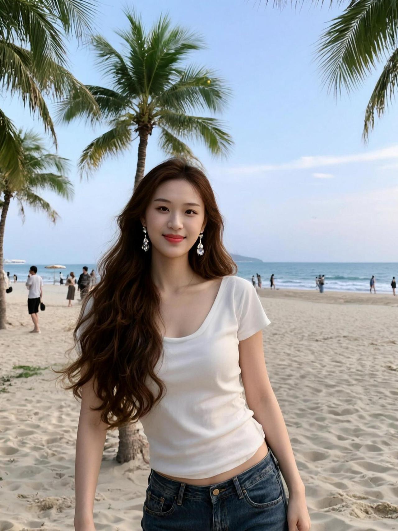 阳光、沙滩、比基尼，还有我这张“自信过头”的脸。别人度假是放松，我度假是和紫外线