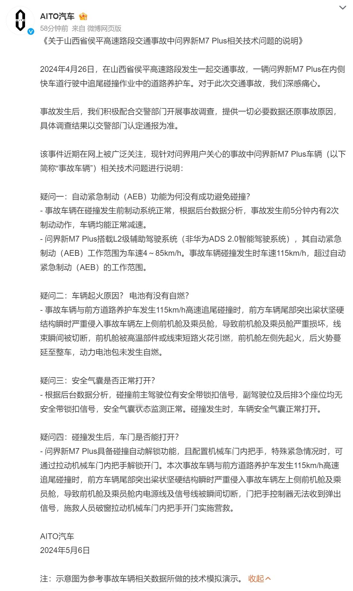 #问界回应M7事故四大疑问# 所以当初带节奏的那些媒体要不要出来嗑一个？本来霉体