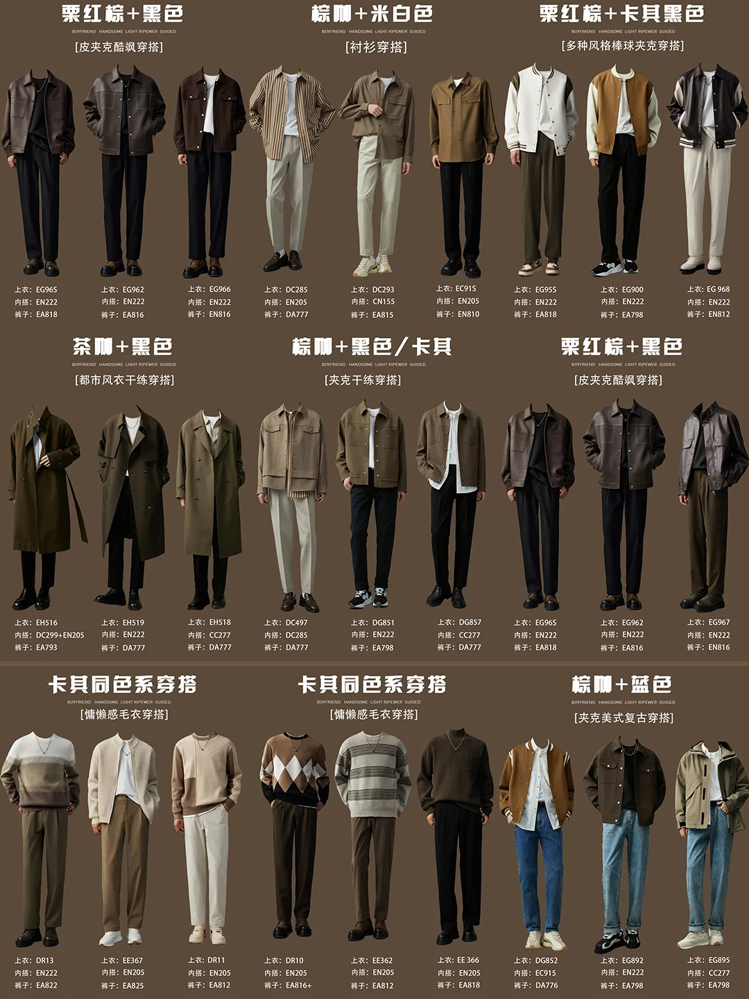 秋季男生27套美拉德高级感职场通勤穿搭范本