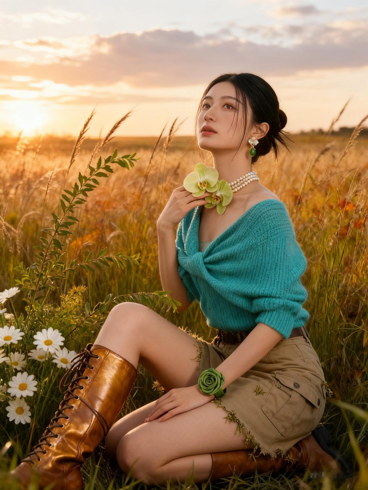 记录我的2026
 野花映日红，美人倚芳丛。