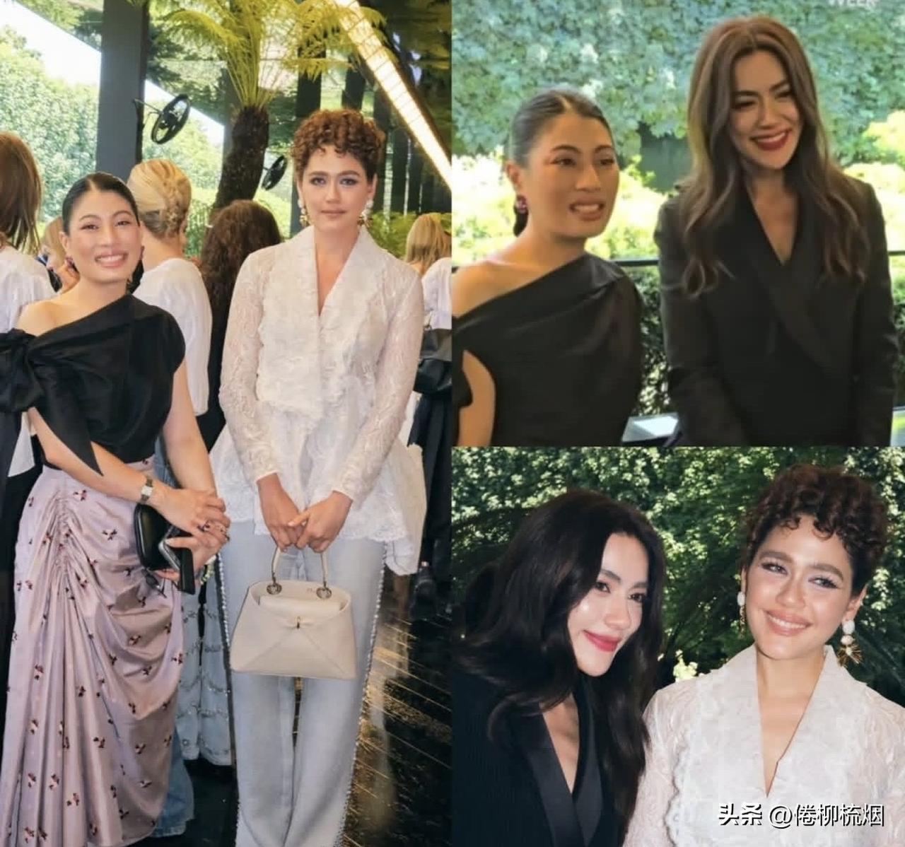 Chompoo、Kimberley与泰国思蕊梵娜瓦瑞公主等在巴黎高定时装周。。