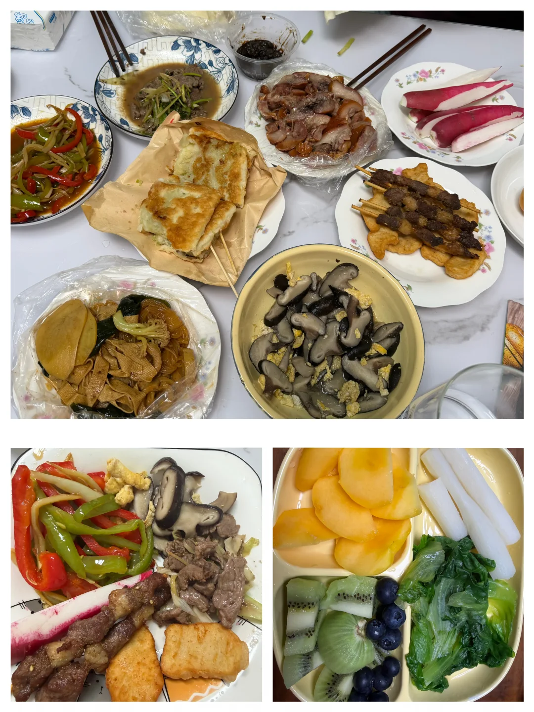 今儿跟我爷爷奶奶放纵餐了！