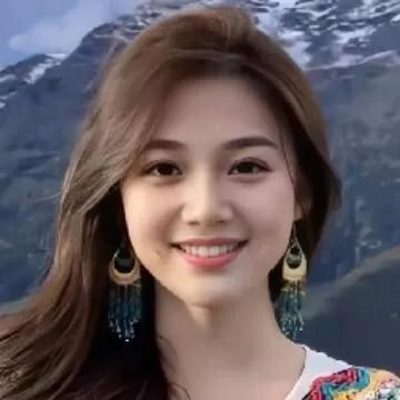 雪山下的甜美笑容，自然清新的风景照治愈美景照 风景美照 治愈系美景照片 唯美风景