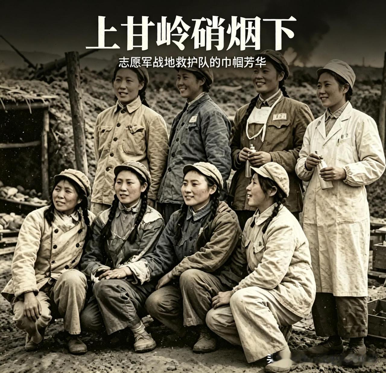 炮火就在身后，她们是上甘岭的白衣天使

硝烟尚未散尽的上甘岭阵地，留下了这张珍贵