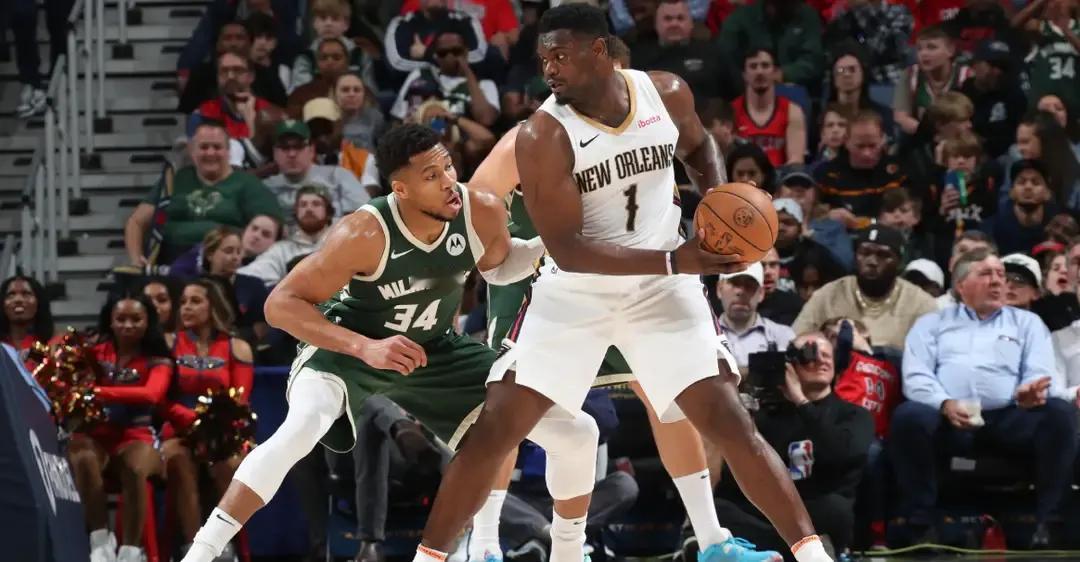 八人轮换鹈鹕战胜雄鹿，紧追前面快船，锡安这个赛季涨球了啊。
第一，英格拉姆和阿尔